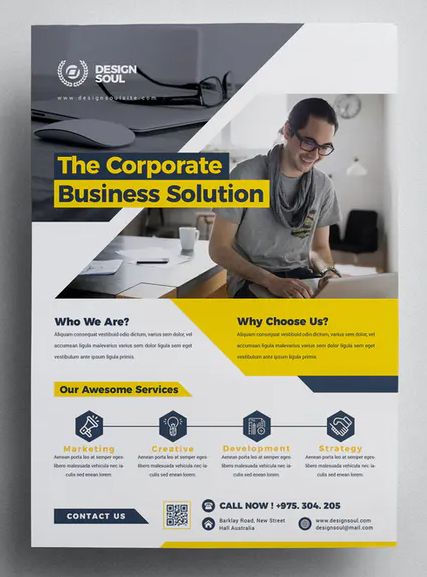 Corporate Ad Design, Corporate Ads, One Pager Design, Flyers Template, Conference Poster, Mailer Design, Corporate Brochure Design, Flyer Design Layout, Graphic Design Flyer