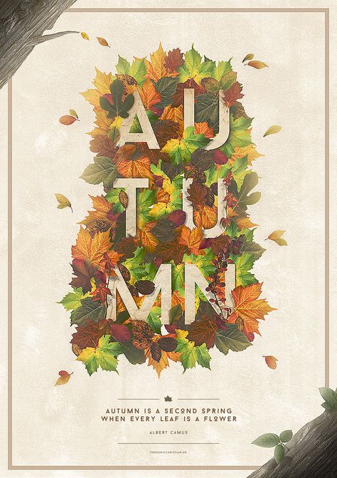 Autumn by fredericchristian Thanksgiving Designs Graphic, Autumn Design Graphic, Autumn Poster Design, Autumn Graphic Design, Botanical Cafe, Fall Typography, Nature Letters, Autumn Poster, Horse Competition