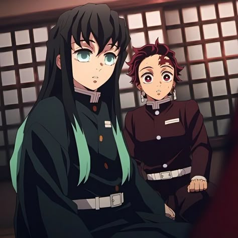 Muichirou Tokitou And Tanjirou, Muichiro Demon Slayer, Muichiro And Tanjiro, Tanjiro And Muichiro, Muichiro Anime, Demon Slayer Muichiro, Kirito Asuna, Shades Of Teal, Digital Art Anime