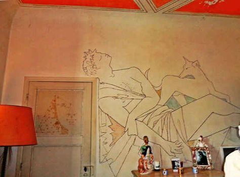 The House that Jean Cocteau painted Villa Santo Sospir, Santo Sospir, Judith And Holofernes, Starry Ceiling, Interior Murals, Full Body Tattoo, Jean Cocteau, Family Painting, Wall Drawing