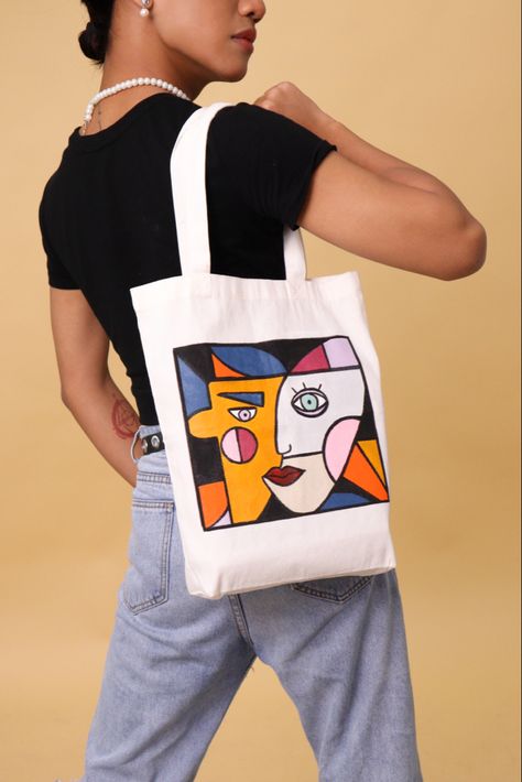 Diy Bag Painting, Diy Tote Bag Design, Fashion Art Direction, Painted Canvas Bags, Tote Bag Business, Handpainted Tote Bags, Textile Painting, Canvas Bag Diy, Upcycled Bag