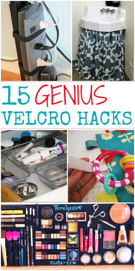 Velcro Ideas Life Hacks, Organization College, Life Hacks Organization, House Hacks, Crazy House, Velcro Tape, Handy Dandy, Making Life Easier, College Apartment