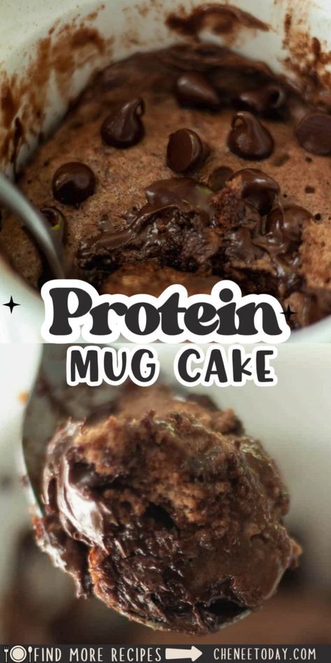 Easy 3 ingredient protein powder mug cake recipe in the microwave! This protein mug cake with no flour and no banana is a simple, protein-packed dessert or post-workout snack that’s ready in 2 minutes! Mug Cake Protein Powder, Keto Mug Cake Microwave, Protein Powder Mug Cake, Protein Powder Cake, Protein Powder Brownies, Healthy Protein Desserts, Cake Microwave, Today Recipes, Protein Dessert Recipes