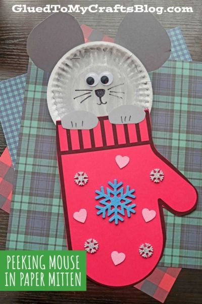 Santa Mouse Craft, Mittens Crafts For Kids, Mitten Preschool Craft, Mitten Art Preschool, The Mitten Craft Preschool, Winter Clothing Crafts For Toddlers, Winter Theme Preschool Crafts, Winter Mittens Craft, Mittens Craft Preschool