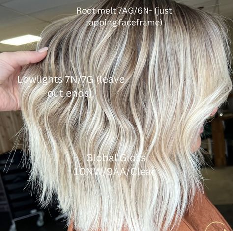 Bright Blonde Formula Shades Eq, Bright Creamy Blonde Hair, Blonde Shades Eq, Redken Hair Color Formulas, Redken Gloss, Balayage Placement, Redken Shades Formulas, Blonde Formulas, Hairstylist Tips