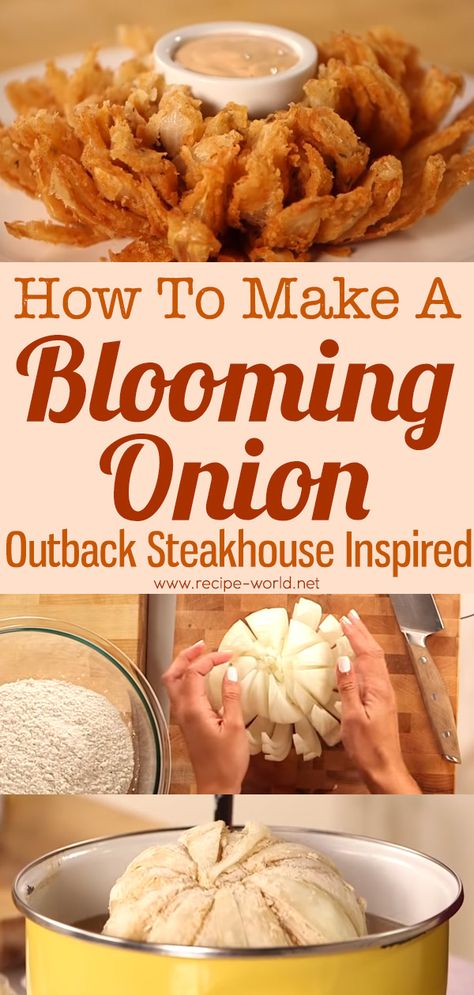 Outback Steakhouse Blooming Onion, Onion Blossom Recipe, Blooming Onion Recipe, Outback Recipes, Blooming Onion Sauce, Blooming Onion Recipes, Sauce Burger, Bloomin Onion, Blooming Onion