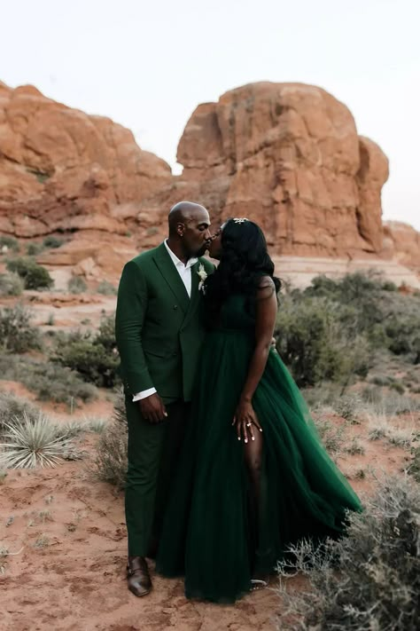 After canceling plans for an estate wedding with 150 guests in Virginia, the Washington, D.C.-based couple swapped to the one place they knew they wanted to say “I do” with an intimate group: Utah. Red Suit For Men, Green Suit For Men, 3 Piece Wedding Suit, Wedding Guest Couple, Wedding Suit For Groom, Emerald Green Wedding Dress, Seersucker Wedding, Suit For Groom, Green Wedding Dress