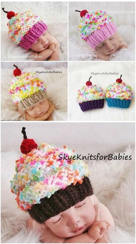 Cupcake Hats, Hat Patterns Free, Crochet Dragon, Shower Bebe, Haken Baby, Crochet Baby Hats, Crochet Cat, Crochet Beanie, Loom Knitting