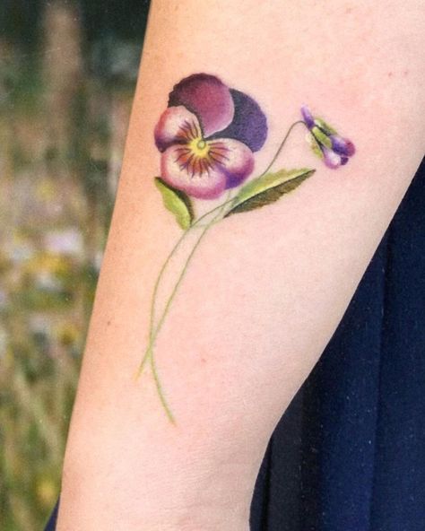 The pansy flower symbolizes the love or admiration of one person for another 💜💜💜 | Instagram Purple Pansy Tattoo, Pansy Tattoo, Purple Pansy, Pansies Flowers, Wrist Tattoos, Pansies, Tattoos, Purple, Flowers