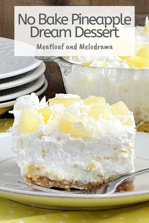 No Bake Pineapple Dream Dessert Recipe, Pineapple Delight Dessert No Bake, Creamy Pineapple Dream, Pineapple No Bake Dessert, No Bake Pineapple Dessert, No Bake Pineapple Dream Dessert, Pineapple Desserts Easy, Frozen Pineapple Dessert, Pineapple Dessert Easy