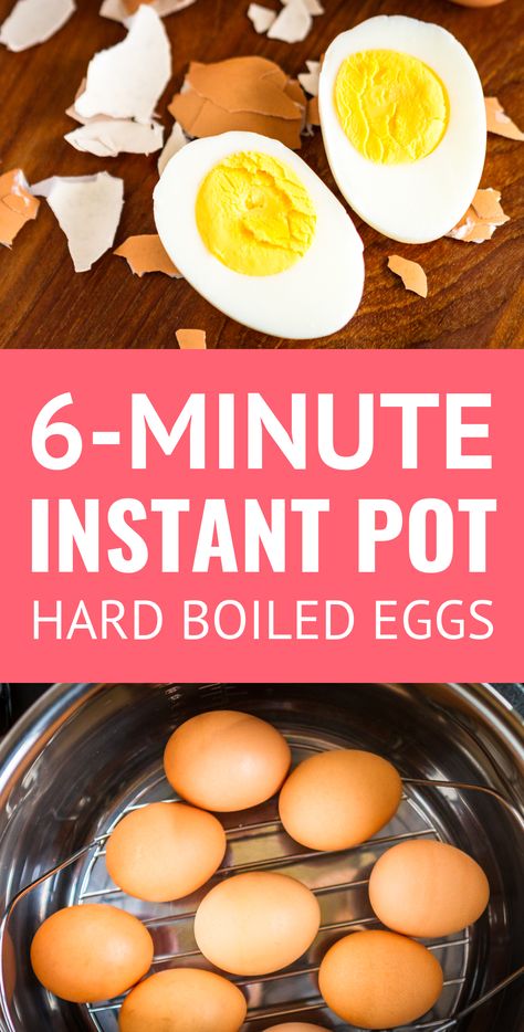 Instant Pot Hard Boiled Eggs -- these Instant Pot eggs turn out *amazing* every time! They're easy to peel, perfectly cooked, and never have those icky green yolks... This is the perfect recipe for learning how to use your new electric pressure cooker! | instant pot boiled eggs | hard boiled eggs in instant pot | instant pot eggs | meal prep ideas | 6 minute eggs | #instantpot #instantpotrecipes #instantpothacks #easyrecipe #hardboiledeggs #mealprep #mealprepideas Instant Pot Hard Boiled Eggs, Cooking Eggs, Eggs Breakfast, Healthy Eggs, Breakfast And Brunch, Egg Recipe, Best Instant Pot Recipe, Healthy Instant Pot Recipes, Eggs Recipe