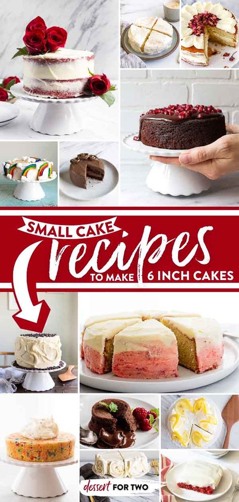 Small 6 inch cake recipes for two people. Make a small cake recipe from scratch to celebrate a birthday at home or an anniversary! Cake 6 Inch Round, Individual Cakes Mini Birthday, 6 Inch Bundt Cake Recipe, 6 Inch Yellow Cake Recipe, 6" Cake, 6 In Cake Recipe, 6inch Cake Recipe, 6” Cake Recipes, Small Bundt Cake Recipes