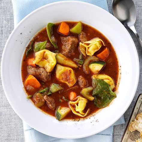 Tortellini Stew, Beef Tortellini, Healthy Stew Recipes, Best Beef Stew Recipe, Healthy Stew, Tortellini Recipes, Filled Pasta, Irish Stew, Italian Beef