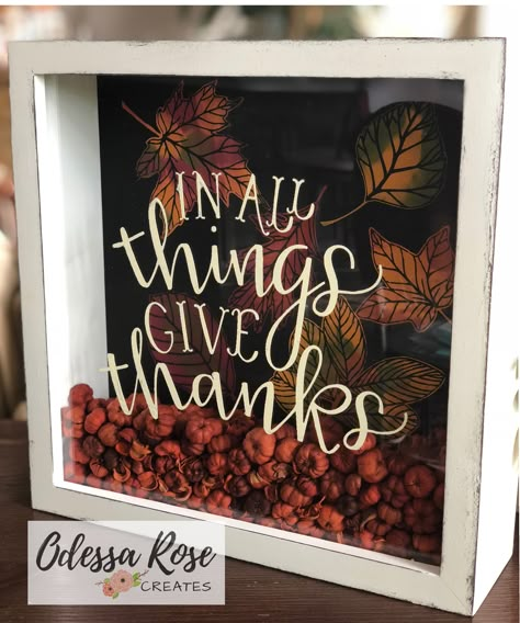 Shadow Box craft Thanksgiving Shadow Box Ideas, Fall Shadow Box Ideas Diy, Shadow Box Decor Ideas, Chalk Couture Projects To Sell, Fall Shadow Box Ideas, Halloween Shadow Box Ideas, Scrapbook Shadow Box, Cricut Shadow Box, Chalk Designs