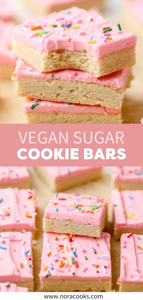 Vegan Sugar Cookie Bars Nora Cooks, Vegan Easter Recipes, Vegan Sugar Cookies, Vegan Easter, Vegan Baking Recipes, Vegan Cookies Recipes, Vegan Bar, Sugar Cookie Bars, Vegan Bakery