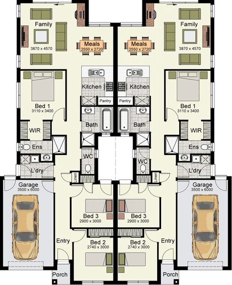 Aon Courtyard 265 Home Design | House Design Aon Courtyard 265 - Home Design Interior Architecture Presentation, Hotondo Homes, Multigenerational House Plans, Multigenerational House, Courtyard Home, Duplex Floor Plans, Co Housing, Duplex Plans, 2 Storey House Design