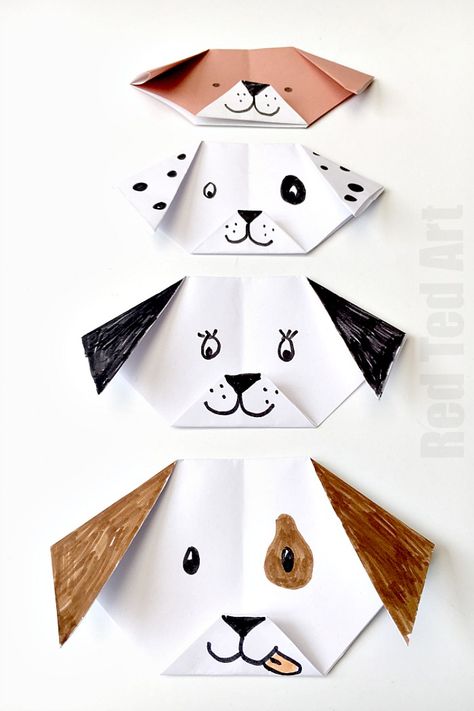 Origami Dog, Easy Origami For Kids, Tutorial Origami, Origami Ball, Kids Origami, Paper Dogs, Origami Fashion, Quick And Easy Crafts, Výtvarné Reference