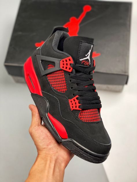 Air Jordan 4 ” Red Thunder” Black/White-Red CT8527-016 Walk the talk and make a statement with our top-quality Sneakers. Shop now and step up your shoe game! Please carefully choosing the size number according the size chart as we CAN NOT offer return or refund if you choose a wrong size.The product need 3-5 business [...] Air Jordan 4 Red Thunder, Jordan 4 Red Thunder, Jordan Shoe, Jordan 4 Red, Jordan 4’s, Red Thunder, Pretty Sneakers, Red Jordans, Nike Fashion Shoes