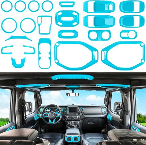 Interior Trim Kit for Jeep Wrangler JL JLU Gladiator JT 2018-2023 Jeep Interiors, Blue Jeep, 2016 Jeep Wrangler, Jeep Wrangler Accessories, Wrangler Accessories, Jeep Wrangler Jl, Jeep Accessories, Wrangler Jl, Trim Kit