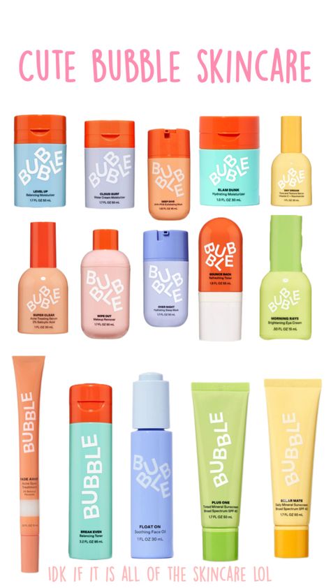 A bunch of bubble skincare products Bubble Skincare For Kids, Skincare Bubble, Kids Skin Care, Bubble Skincare, Brightening Eye Cream, Hydrating Moisturizer, Wipe Out, Eye Cream, Moisturizer Cream