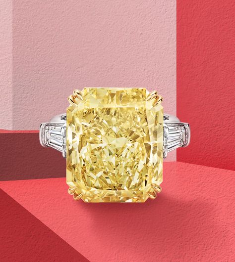 Harry Winston, Yellow Diamond, Cushion Cut, The Heat, Sunnies, The House, Engagement Ring, Sparkle, Heat