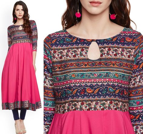 Latest 70 Types Of Kurti Neck Designs Ideas and Patterns (2022) Neck Designs Latest Fashion, Kurti Neck Designs Latest, Kurti Neck Designs Latest Fashion, Suit Neck Design, Salwar Suit Neck Designs, Key Hole Neckline, Kurti Neck Design, Kurti Pattern, Suit Neck