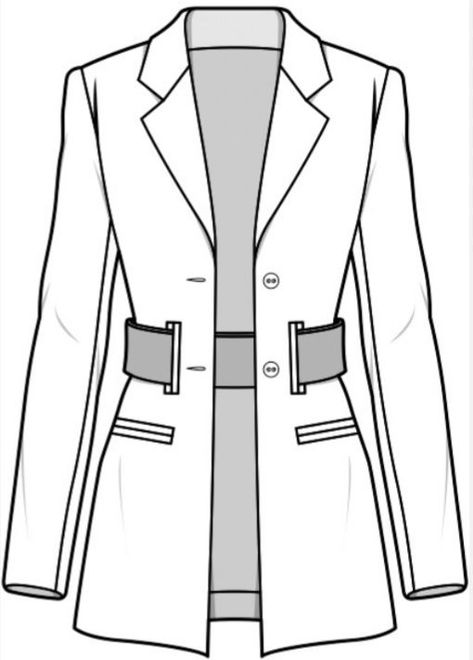 Open Jacket Drawing, Blazer Flat Sketch, Blazer Drawing, Formal Jackets For Women, Suit Drawing, Jacket Drawing, Clothes Illustration, Graphic Shirt Design, Fashion Design Template