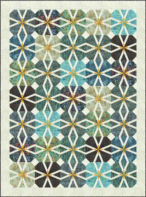 Starlit Rose Quilt Free Pattern Designed by Wendy Sheppard for Anthology Fabrics Rose Quilt, Batik Quilts, Quilt Care, Beginner Quilt Patterns, Quilt Projects, Patchwork Quilt Patterns, Star Quilt Patterns, Star Quilts, Free Quilting