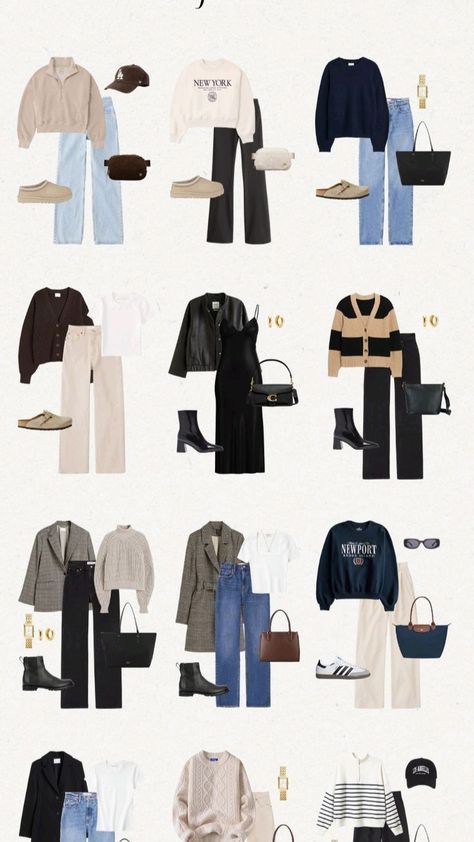 Basic Style Outfits Winter, Elegant Yet Casual Outfit, Winter Essentials Clothes Women 2024, Winter Outfits Wardrobe, Winter Outfits Australia 2024, April Europe Outfit, Winter Work Outfits For Women Over 40 Capsule Wardrobe, Collage Outfits Winter, Winter In Australia Outfit