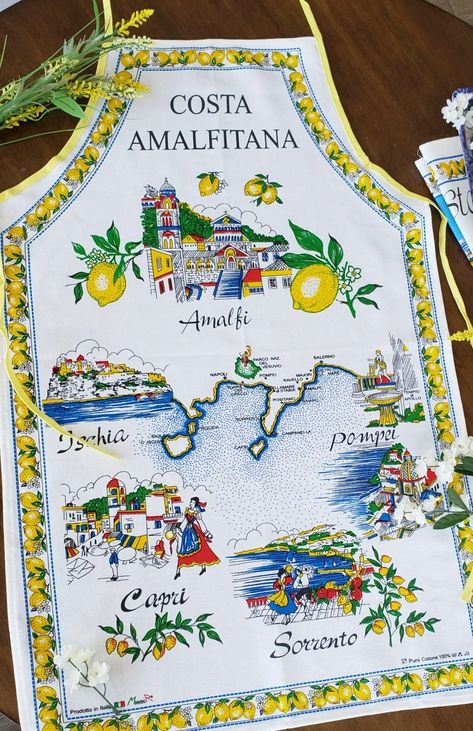 Amalfi Coast Cotton Apron Made in Italy Costa Amalfitana | Etsy Wedding Drinkware, Heirloom Wedding, Wedding Shower Gifts, Bridal Accessories Jewelry, Bridal Party Proposal, Cotton Apron, Personalized Gifts For Kids, Bridesmaid Accessories, Garter Set