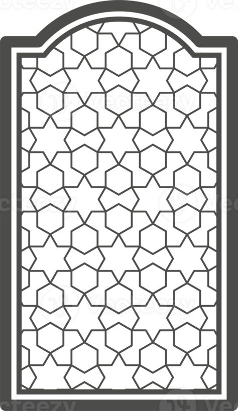 Ramadan window with pattern. Arabic frame of mosque door. Islamic design template. Oriental decoration with ornament. Mosque Pattern Design, Mosque Window Design, Islamic Design Pattern Drawing, Mosque Facade, Arabic Frame, Mosque Door, Islamic Design, Islamic Pattern, Lasercut Design