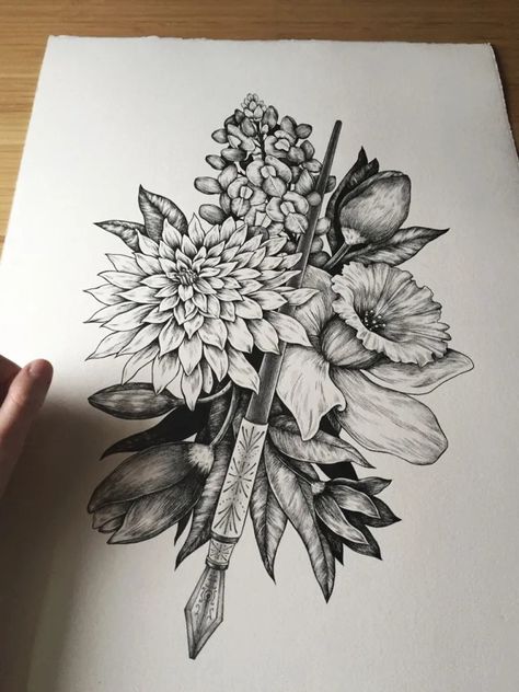 200+ Prettiest Dahlia Tattoo Ideas (2023) - TattoosBoyGirl Black Dahlia Tattoo, Dark Dahlia, Dahlia Tattoo, Zantangle Art, Nape Tattoo, Type Tattoo, Black Dahlia, Botanical Tattoo, Desenho Tattoo