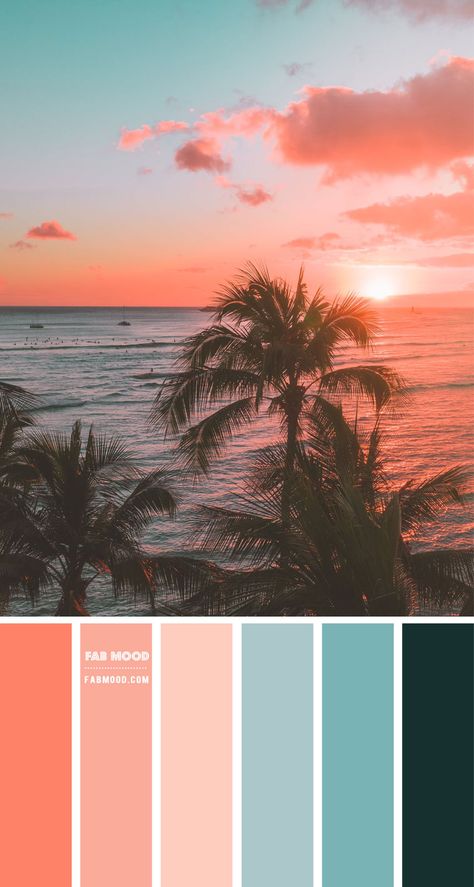 evening sky color palette, peach and orange color palette, orange and peach color scheme Tropical Colour Scheme, Sunset Color Scheme Wedding, Summer Sunset Color Palette, Sunset Color Palette Wedding, Sunset Color Scheme, Beach Wedding Color Palette, Sunset Wedding Colors, Beach Wedding Colors Schemes, Wedding Colour Palettes