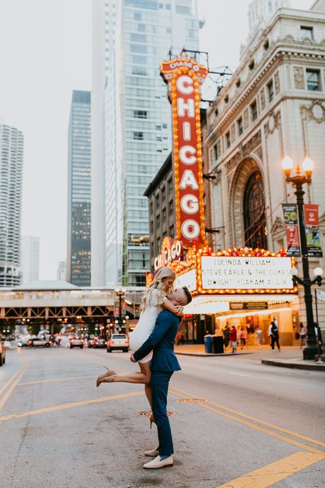 Pictures In Chicago, Chicago Engagement Pictures, Photos In Chicago, Chicago Theatre, Chicago Engagement Photos, Chicago Aesthetic, Chicago Pictures, Chicago Outfit, Theatre Photography