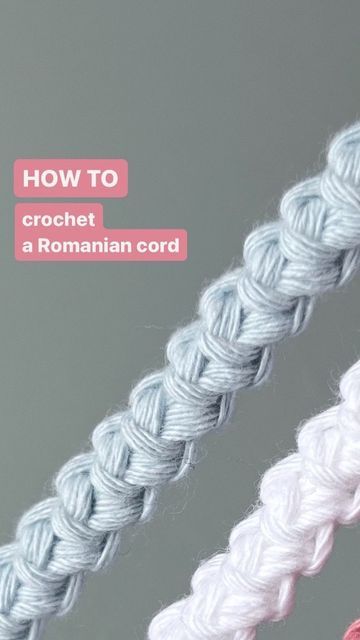 Vibeke Magnesen Design - Crochet pattern designer on Instagram: "How to crochet a Romanian cord🤍 These cords has such a beautiful structure, and I think they would be perfect as friendship bracelets🤩 This is how you crochet the Romanian cord: Slip knot, chain 2. Sc into the 1st stitch Turn, sc into the side stitch Turn, sc into both side stitches, repeat until desired length Useful? 😀 Save for later! Give this a try and let me know what project you will use it for😀 #crochetcord #crochetrom Romanian Cord Crochet, Crochet Cords Free Pattern, Slip Knot, Design Crochet, Crochet Cord, Side Stitch, I Cord, Crochet Rope, Save For Later