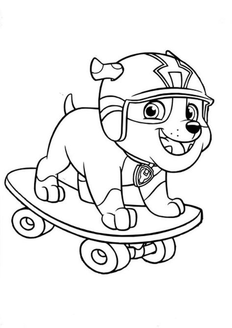 Paw Patrol Masks, Rubble Paw Patrol, Charmed Book Of Shadows, Paw Patrol Characters, Story Books Illustrations, Paw Patrol Coloring, Paw Patrol Coloring Pages, Coloring Bookmarks, Line Artwork