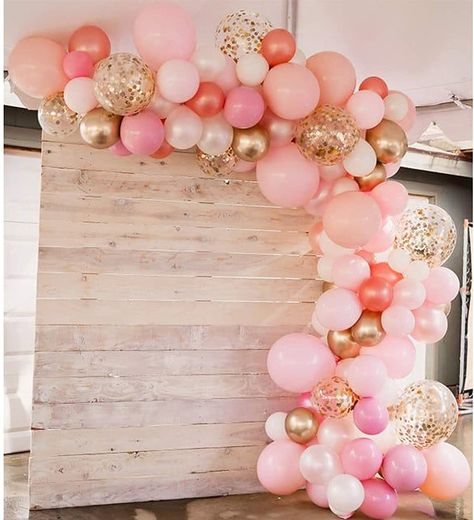 DIY Balloon Garland Arch Kit, Party Supplies Decorations, 128Pcs Pink, Rose Gold & Confetti Balloons, Golden Ballons for Bridal & Baby Shower Birthday, Wedding, Anniversary Graduation Party, Balloons - Amazon Canada Gold And Pink Balloons, Engagement Balloons, Table Rose, Balloon Tassel, Glitter Balloons, Gold Confetti Balloons, Rose Gold Confetti, Metallic Balloons, Rose Gold Balloons