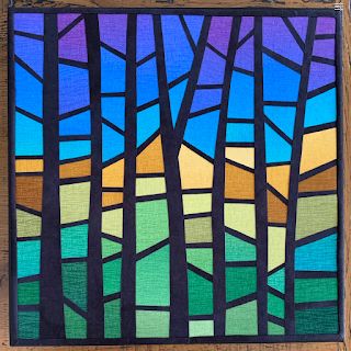 Joyful Puttering: Collecting Creating Connecting: Batik Meets Stained Glass Abstract Stained Glass Designs, Window Quilt, Landscape Art Quilts, Stained Glass Quilt, Landscape Quilt, Geometric Design Art, Church Banners, Quilt Guild, Block Patterns