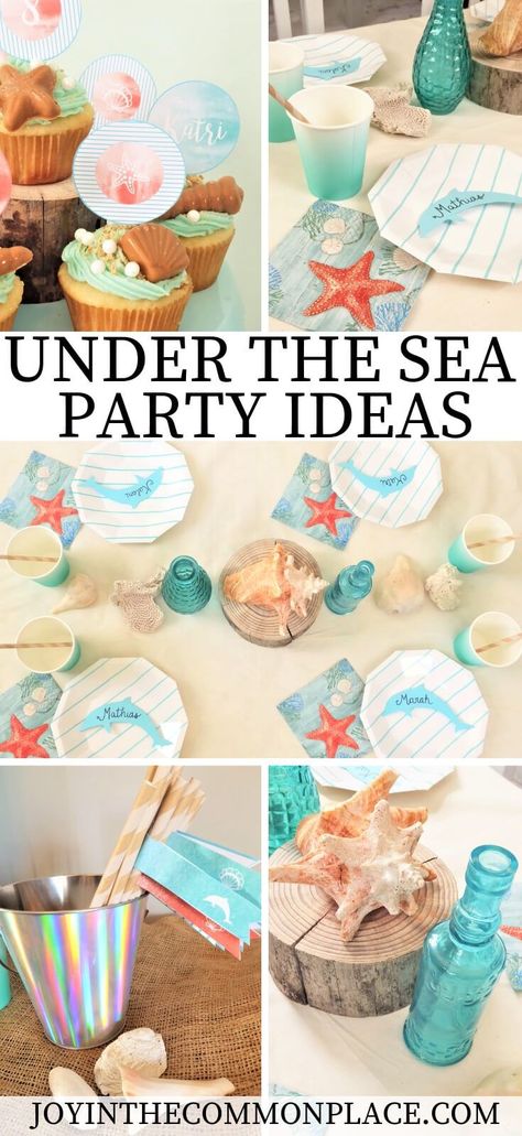 Are you searching for under the sea or Dolphin themed party ideas? Discover cute ocean cupcakes, simple shark party favors, Dolphin & sea shell party decorations and fun party games! . . . . #ad #partyideas #partyplanning #kidsparty #underthesea #ocean #sealife #partytheme #birthday #birthdayparty #seashells #cupcakes #partydecorations #partysupplies #dolphin #aqua #coral #event #partybanners #banners #partyprintables #oceanwater #tablescape #placesetting Ocean Theme Party Games, Dolphin Themed Birthday Party, Under The Sea Party Games, Joey Scouts, Under The Sea Party Ideas, Ocean Cupcakes, Shell Party, Cupcakes Simple, Dolphin Birthday Parties