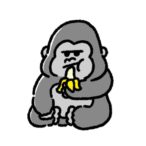 Monkeys Drawing, Cute Monkey Drawing, Absurd Art, Monkey Icon, Monkey Drawing, Cartoon Monkey, Cute Easy Doodles, Monkey Art, 강아지 그림