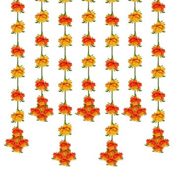 Marigold Garland Illustration, Indian Wedding Flower Garland, Marigold Illustration Indian, Indian Wedding Elements, Marigold Border, Wedding Marigold, Marigold Wreath, Diwali Flowers, Flower Marigold