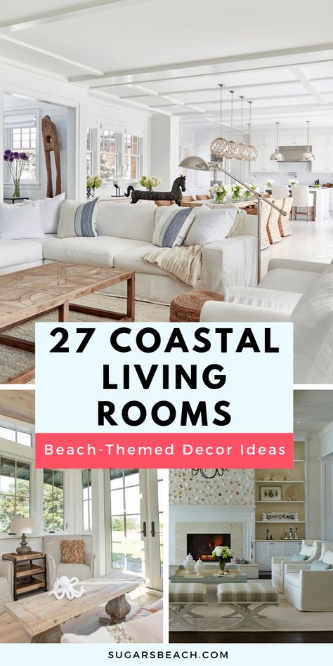 Coastal Style Living Room, Beach Decor Living Room, Beach Theme Living Room, Nautical Living Room, Coastal Farmhouse Decor, Beach Living Room, Beach House Living Room, Beach House Interior Design, Coastal Interiors Design