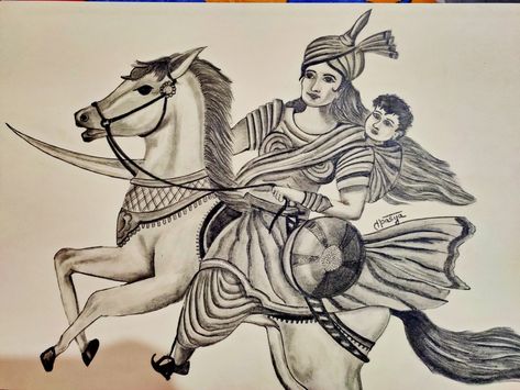 Sketch of Rani Laxmibai Rani Laxmi Bai Drawing Sketch, Jansi Rani Lakshmi Bai Drawing, Rani Lakshmi Bai Sketch, Rani Laxmi Bai Drawing, Rani Laxmi Bai, Rani Lakshmi Bai, Lakshmi Bai, Indian Team, Sketch Images