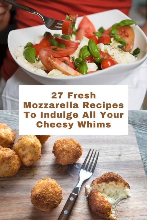 Are you craving for some fresh mozzarella? You’ve come to the right place! We compiled 27 of the best fresh mozzarella recipes to indulge all your cheesy whims! Have fun. Fresh Mozzarella Recipes, Fresh Mozzarella Recipe, Cheesy Quesadilla, Garlic Rolls, Pita Pizzas, Mozzarella Recipes, Potato Pie, Fresh Mozzarella, Grilled Vegetables