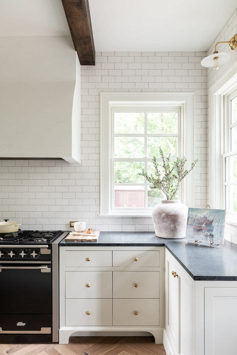 The Beauty of Soapstone Counters (+ why we chose them for our kitchen) - The Inspired Room Updated Tudor, W Design Collective, Washington House, Kitchen Windows, Soapstone Countertops, Black Countertops, John Robshaw, W Design, Timeless Kitchen