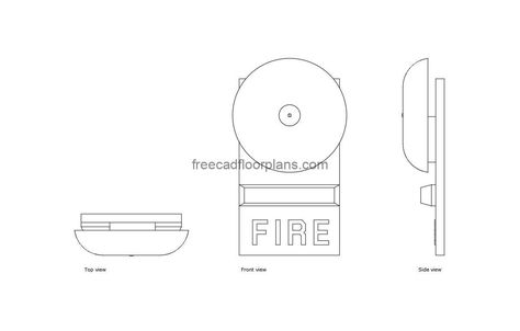 Fire Alarm With Bell - Free CAD Drawings Minotti Furniture, Pool Houses Plans, House Plans Design, Floor Plans House, One Storey House, Swimming Pool House, 2 Bedroom House Plans, Courtyard House Plans, House Plans 3 Bedroom