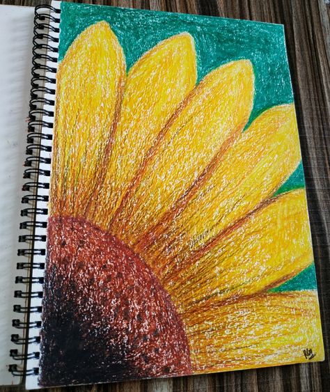 Crayon Sketchbook, Sunflower Artwork, Colors Art, Crayon, Sunflower, Wax, Art