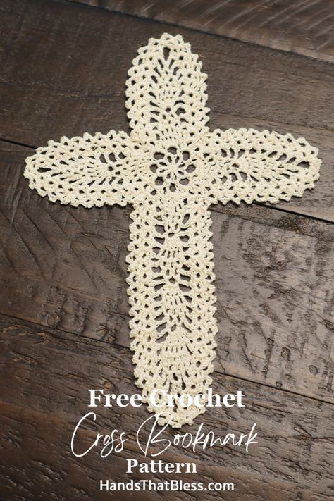 Free Crochet Cross Bookmark Pattern And Tutorial - Hands That Bless Bible Crochet Patterns, Cross Bookmark Crochet, Free Crochet Cross Patterns, Crochet Angels Free Pattern Easy, Crochet Cross Free Pattern, Christian Crochet Patterns Free, Crochet Cross Bookmark Free Pattern, Crochet Cross Bookmark Pattern, Crochet A Cross