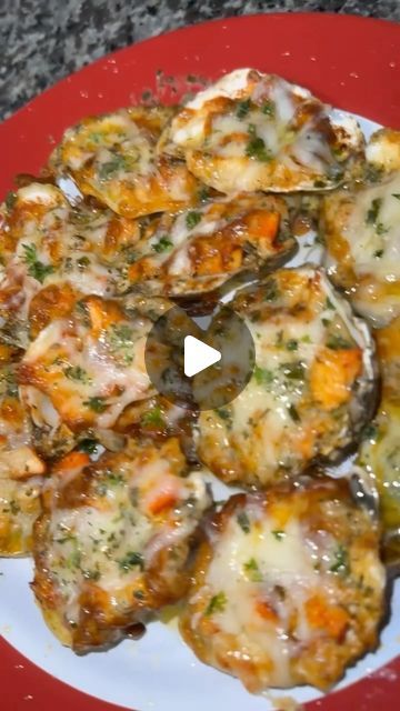 Baked Oysters On The Half Shell, Oyster Recipes Baked, Seafood Feast Party Ideas, Grilled Oysters Rockefeller Recipe, Breaded Oysters, Fried Fish Dinner Ideas Sides, Stuffed Oysters, Broiled Oysters Recipe, Charbroiled Oysters Recipe