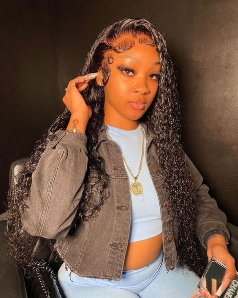 Lace Wigs Styles, Sleek Ponytail Hairstyles, Frontal Wig Hairstyles, Curly Weave Hairstyles, Protective Hairstyles Braids, Frontal Hairstyles, Wave Wig, Deep Wave Hairstyles, Curly Lace Front Wigs